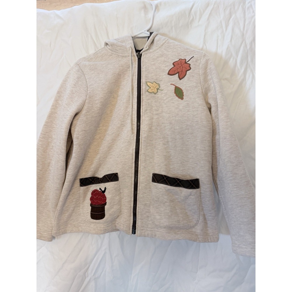 Breckenridge Petite Women's Medium Fall Full size Sweatshirt leaves scarecrow PM